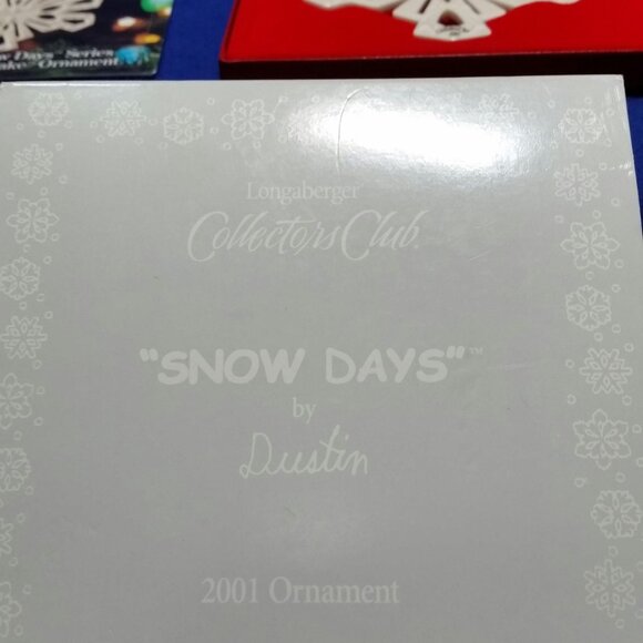 Longaberger Snow Days 2001 Dustin Snowflake Ornament Collector's Club In Box - Picture 5 of 10